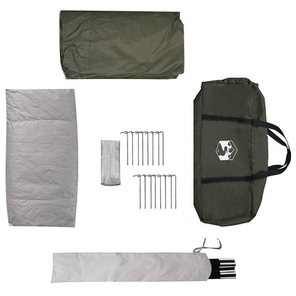 vidaXL Tunnel Tent with Rainfly Water-Resistant 10-Person Army Green