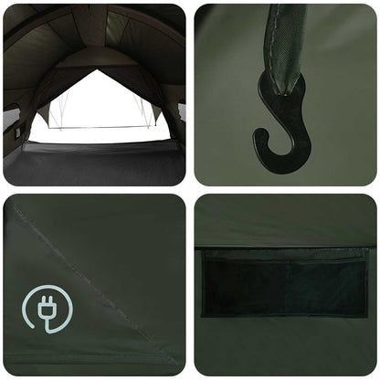 vidaXL Tunnel Tent with Rainfly Water-Resistant 10-Person Army Green
