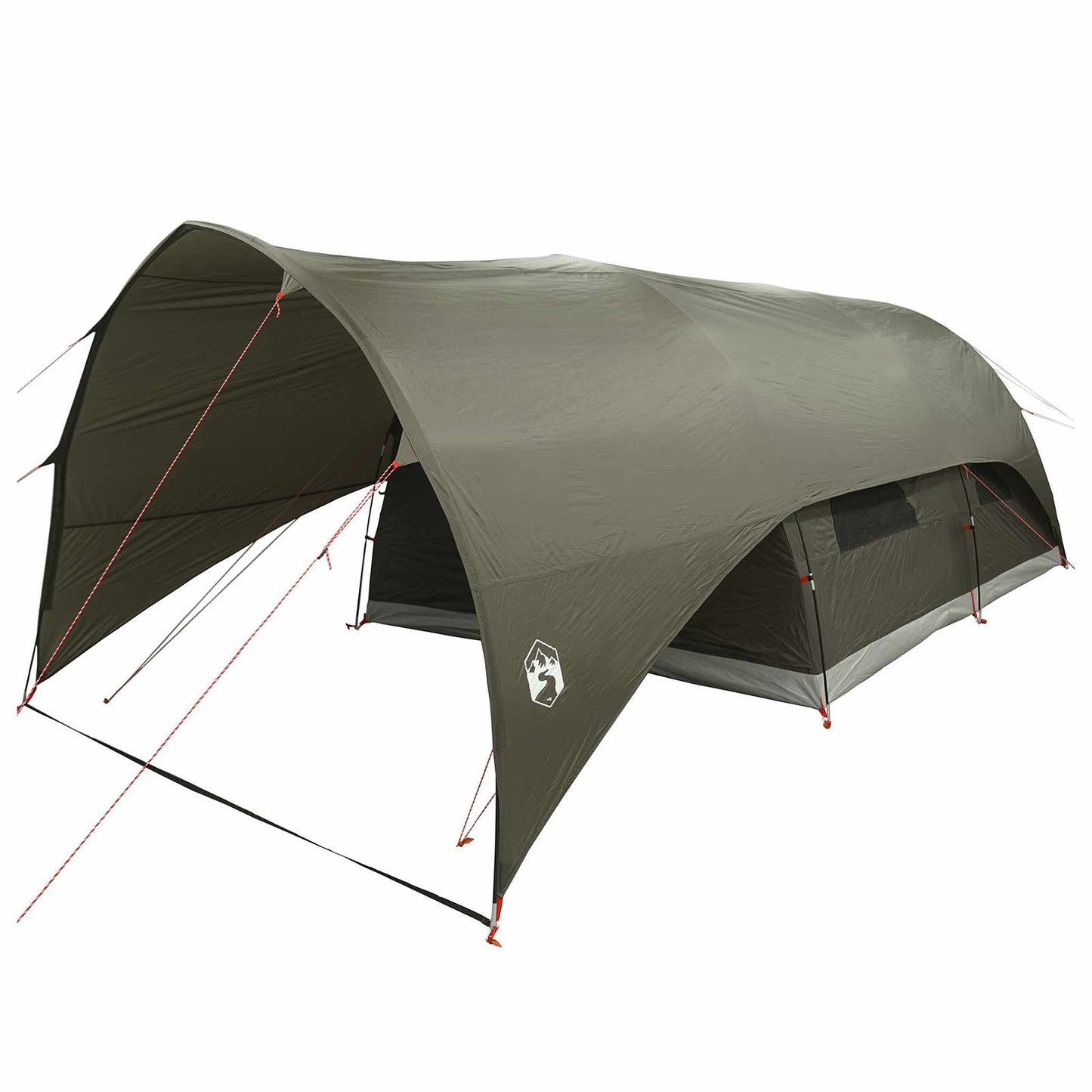 vidaXL Tunnel Tent with Rainfly Water-Resistant 10-Person Army Green