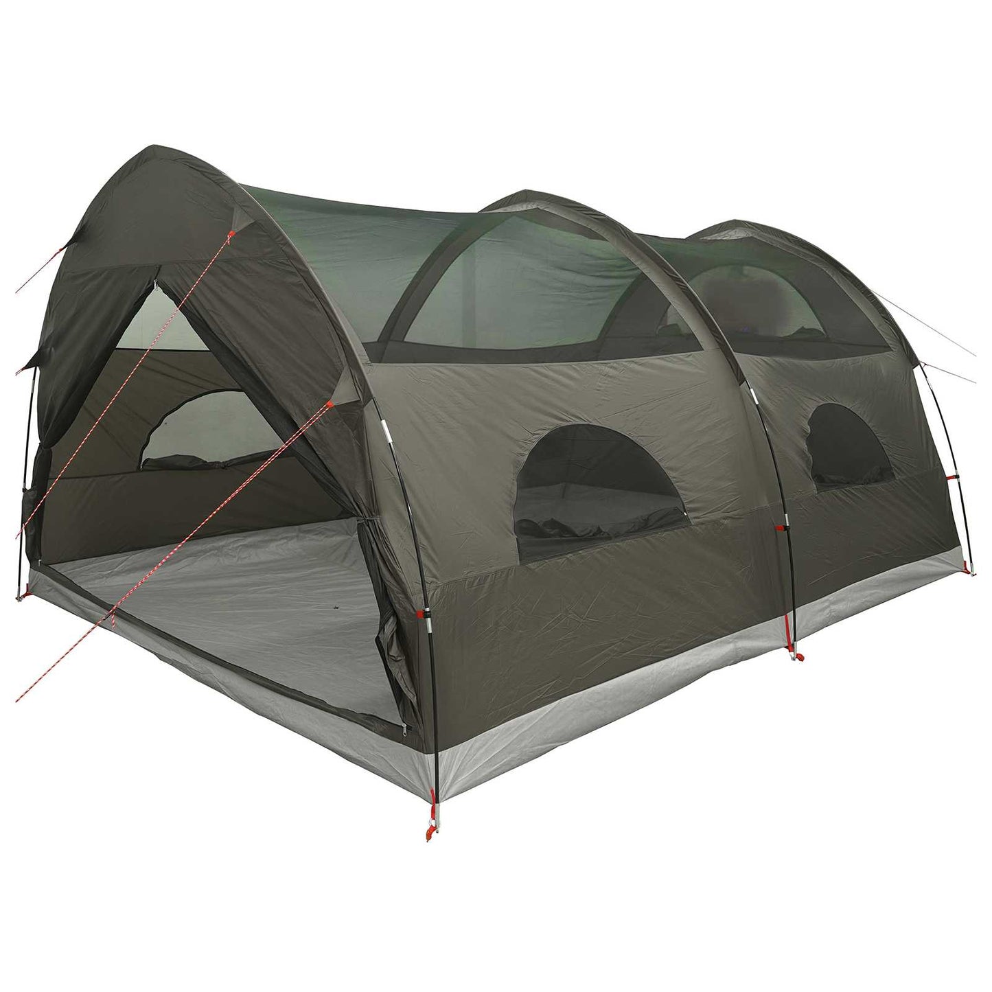 vidaXL Tunnel Tent with Rainfly Water-Resistant 10-Person Army Green