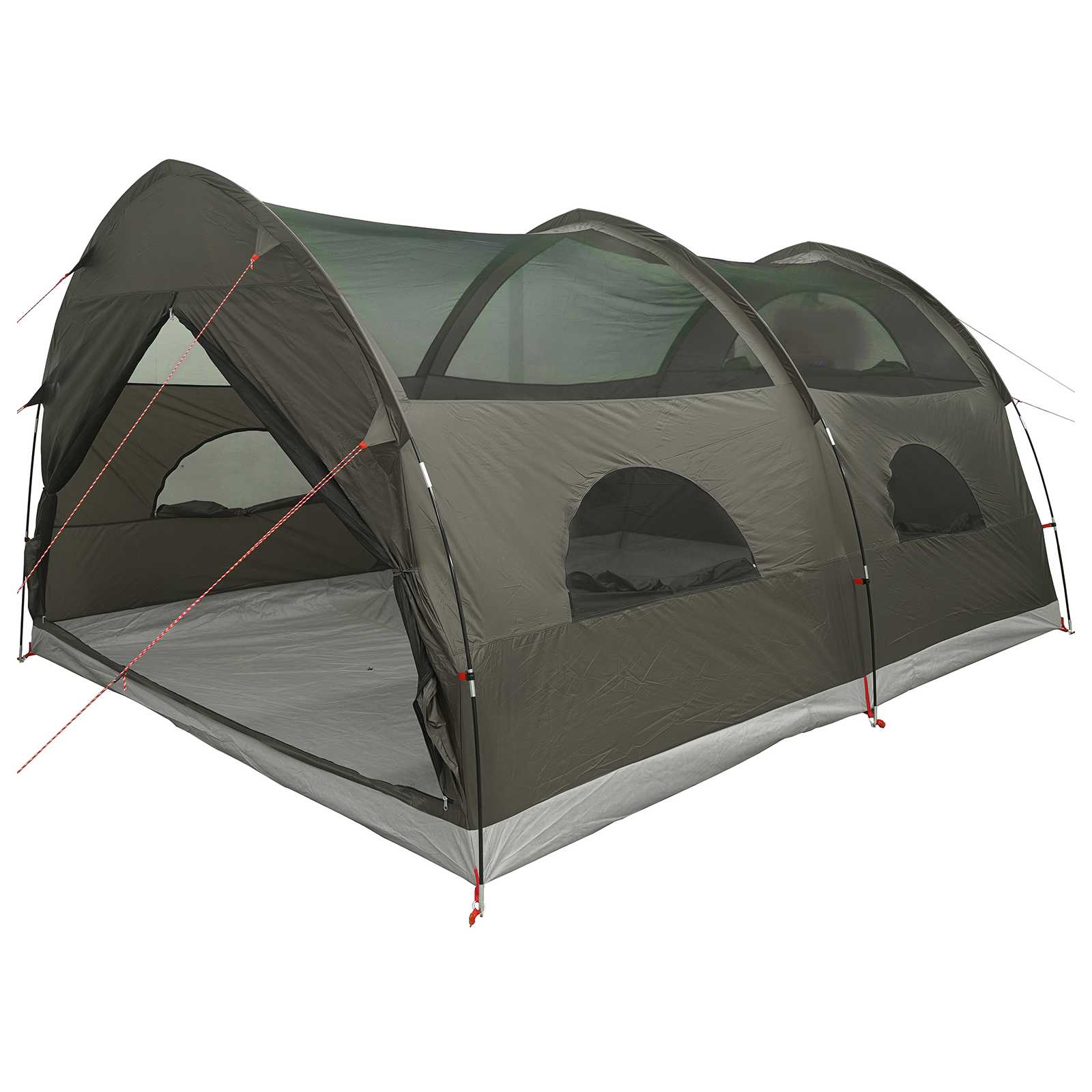 vidaXL Tunnel Tent with Rainfly Water-Resistant 10-Person Army Green