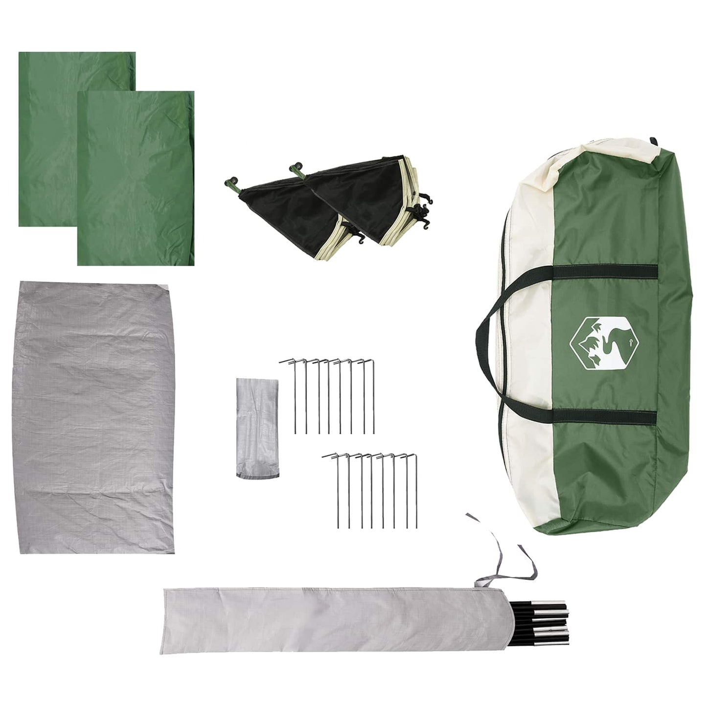 vidaXL Family Tent with Rainfly Water-resistant 14-Person Green - 42013