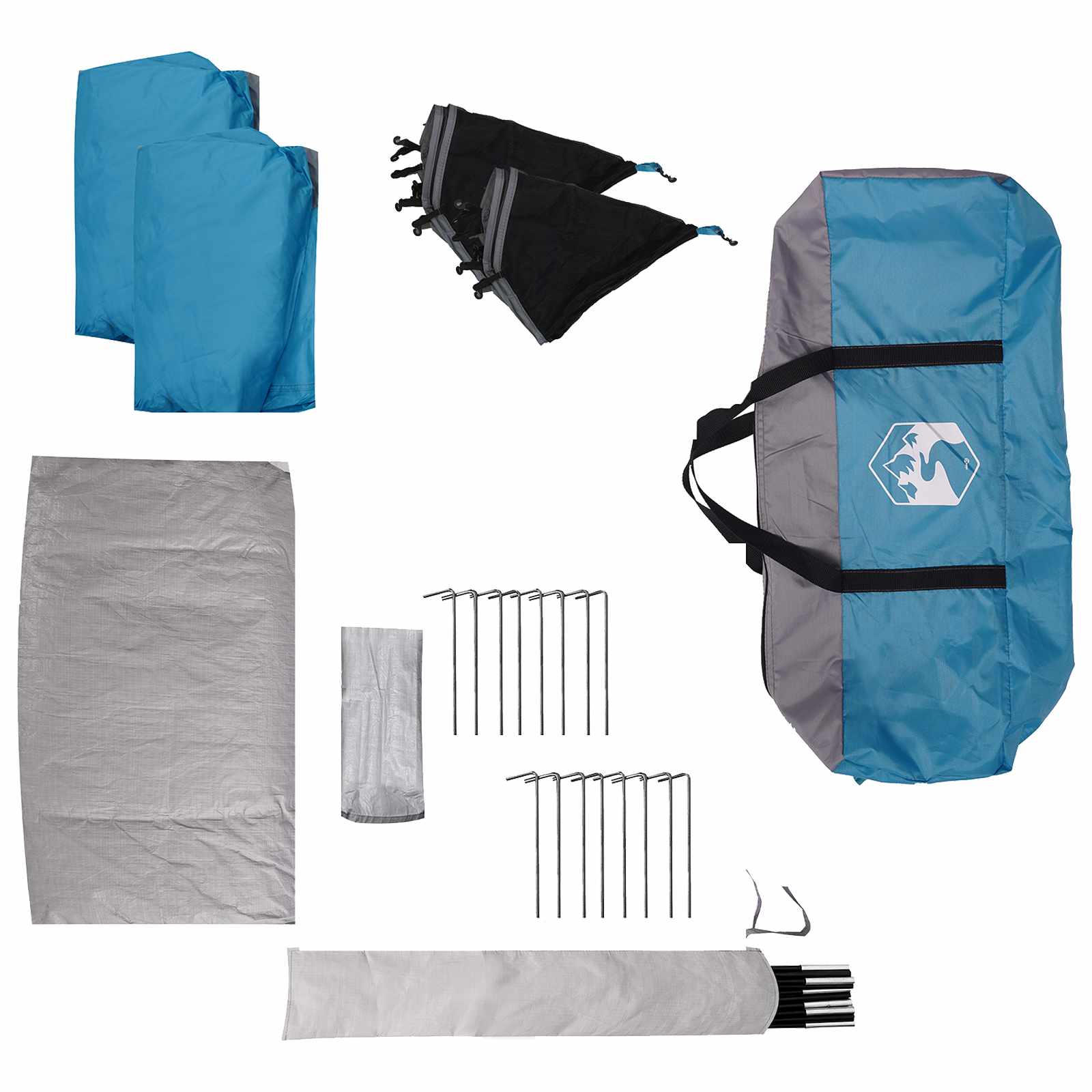 vidaXL Family Tent with Rainfly Water-resistant 14-Person Blue - 42020