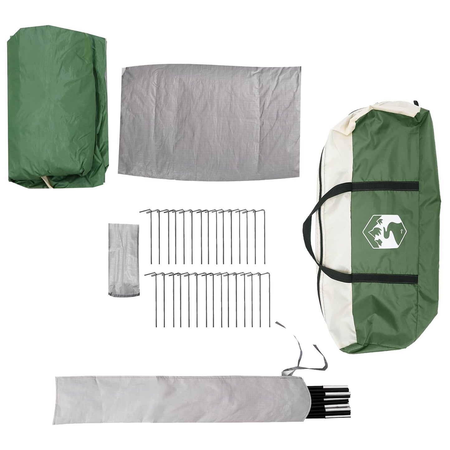 vidaXL Family Tent with Rainfly Water-resistant 9-Person Green