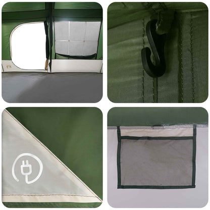 vidaXL Family Tent with Rainfly Water-resistant 9-Person Green