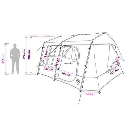 vidaXL Family Tent with Rainfly Water-resistant 9-Person Blue