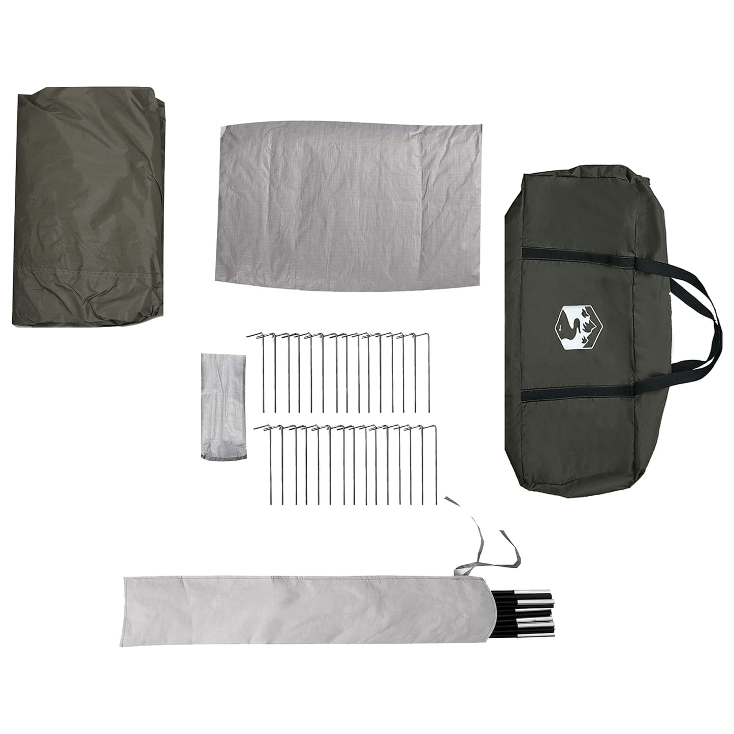 vidaXL Family Tent with Rainfly Water-resistant 9-Person Army Green