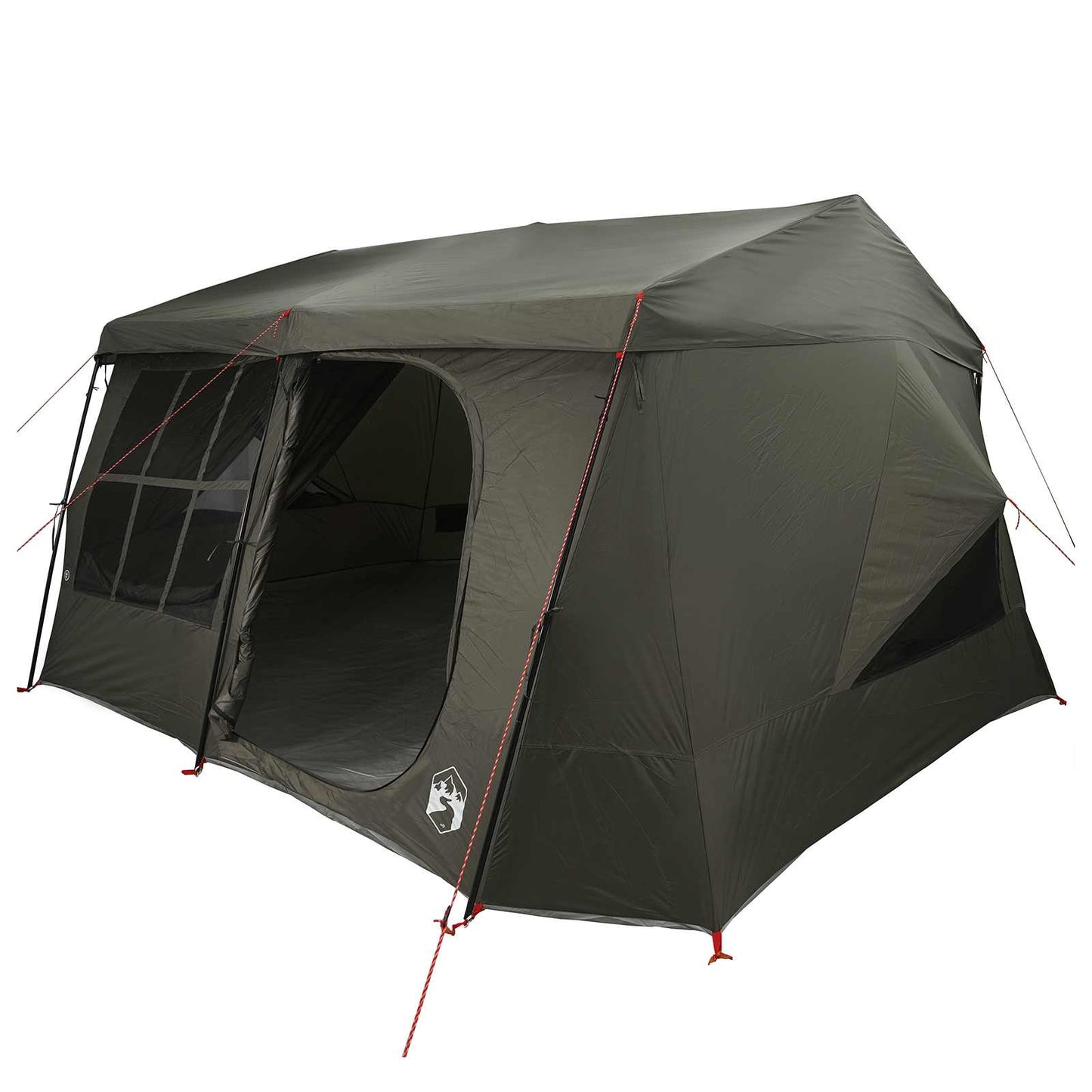 vidaXL Family Tent with Rainfly Water-resistant 9-Person Army Green