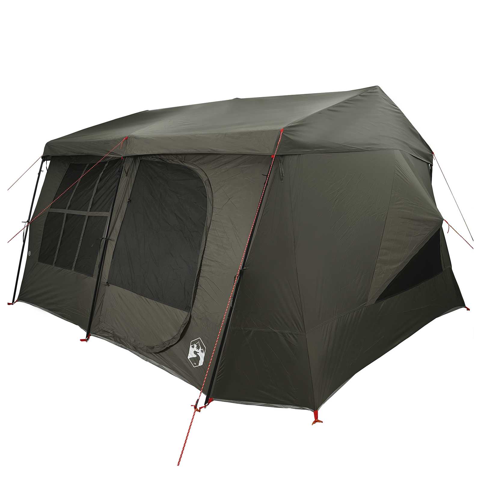vidaXL Family Tent with Rainfly Water-resistant 9-Person Army Green
