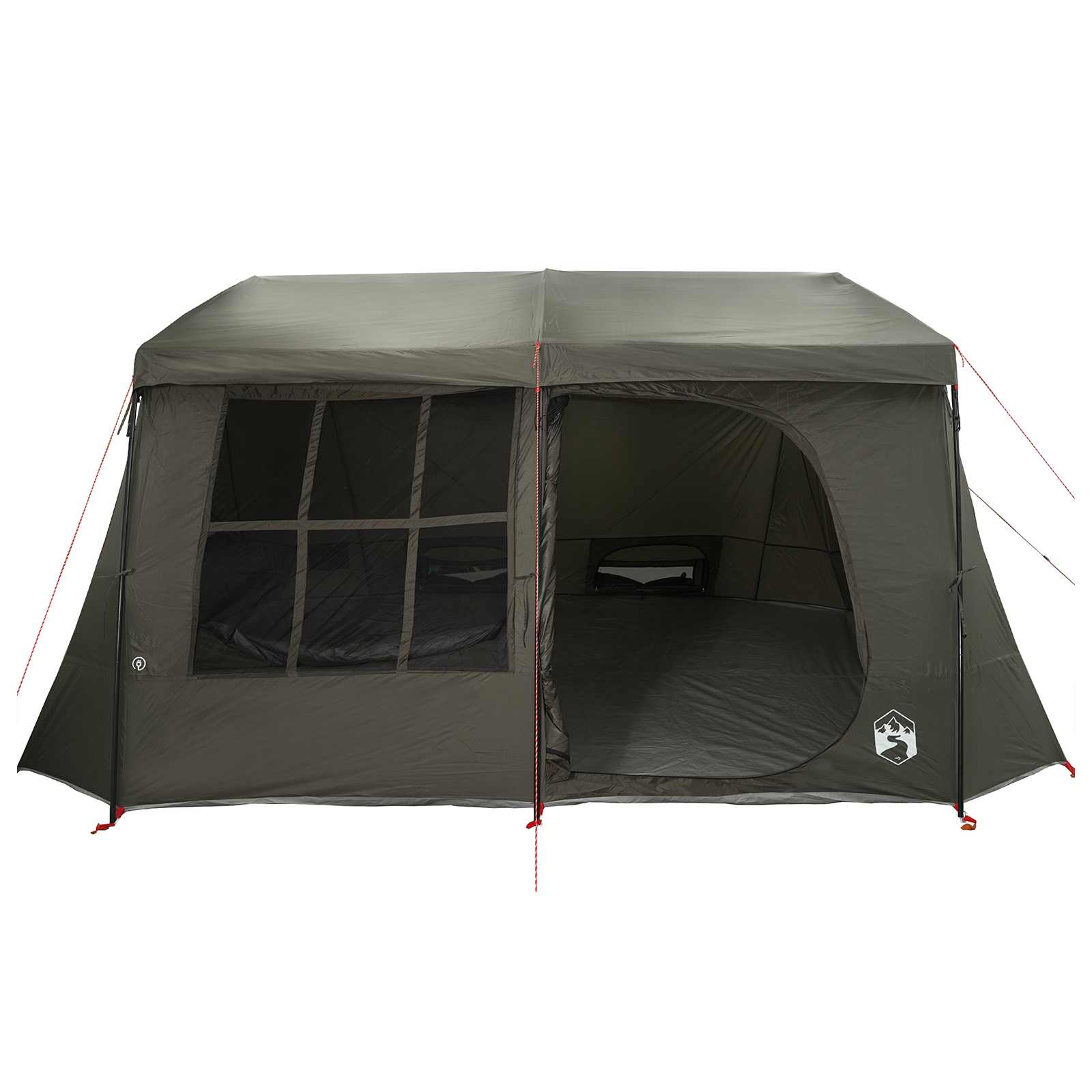 vidaXL Family Tent with Rainfly Water-resistant 9-Person Army Green