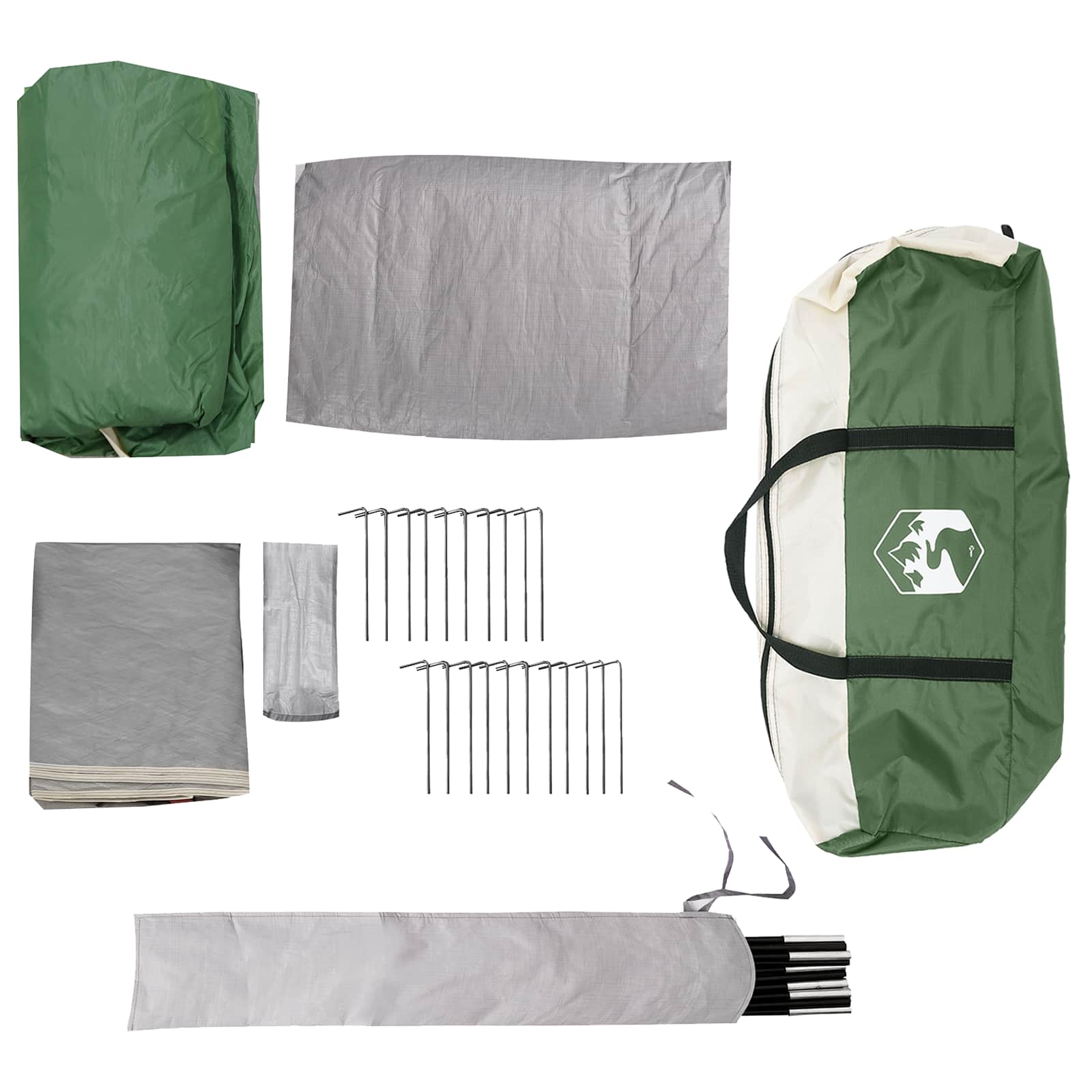 vidaXL Family Tent with Rainfly Water-resistant 6-Person Green - 42049