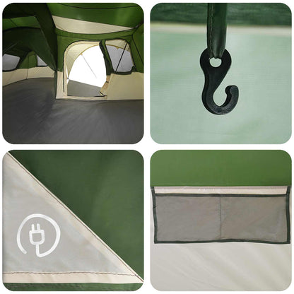 vidaXL Family Tent with Rainfly Water-resistant 6-Person Green - 42049
