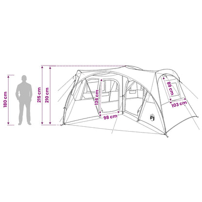vidaXL Family Tent with Rainfly Water-resistant 6-Person Blue - 42051