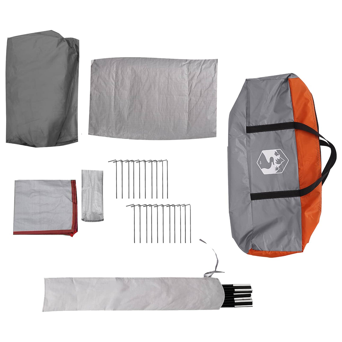 vidaXL Family Tent with Rainfly Water-resistant 6-Person - Grey - 42052