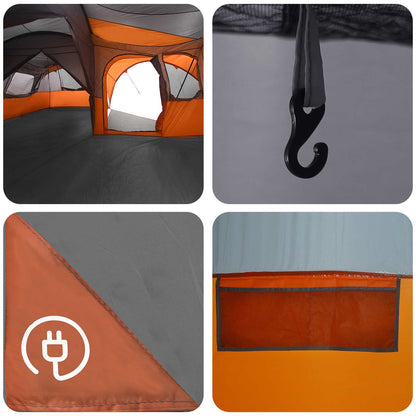 vidaXL Family Tent with Rainfly Water-resistant 6-Person - Grey - 42052