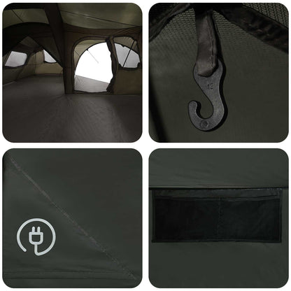 vidaXL Family Tent with Rainfly Water-resistant 6-Person Army Green - 42055