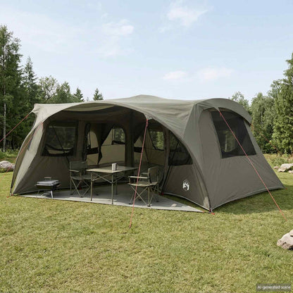 vidaXL Family Tent with Rainfly Water-resistant 6-Person Army Green - 42055