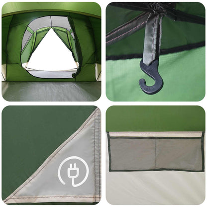 vidaXL Cabin Tent with Rainfly Water-Resistant 10-Person Green