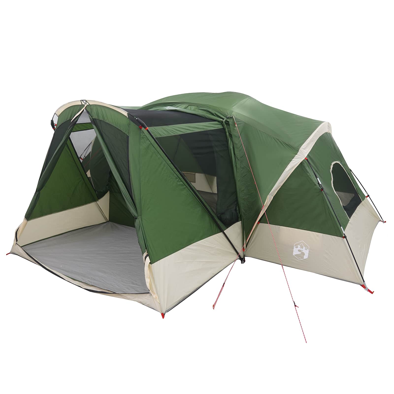 vidaXL Cabin Tent with Rainfly Water-Resistant 10-Person Green