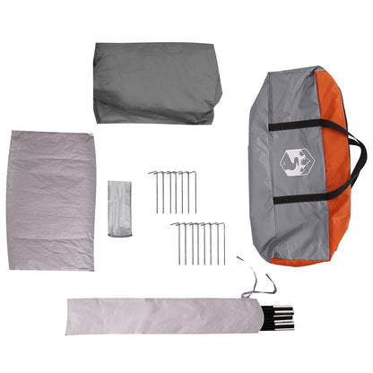 vidaXL Cabin Tent with Rainfly Water-Resistant 10-Person - Grey