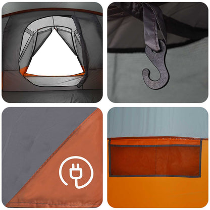 vidaXL Cabin Tent with Rainfly Water-Resistant 10-Person - Grey