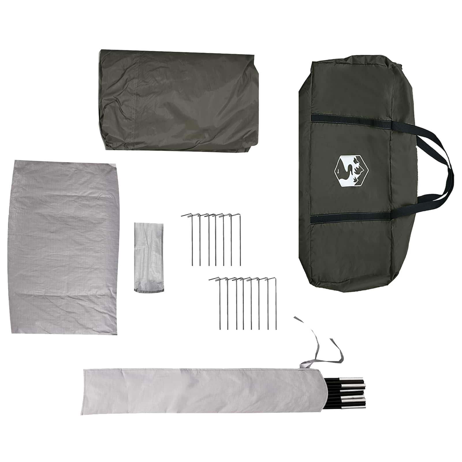 vidaXL Cabin Tent with Rainfly Water-Resistant 10-Person Army Green