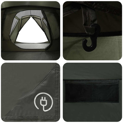 vidaXL Cabin Tent with Rainfly Water-Resistant 10-Person Army Green
