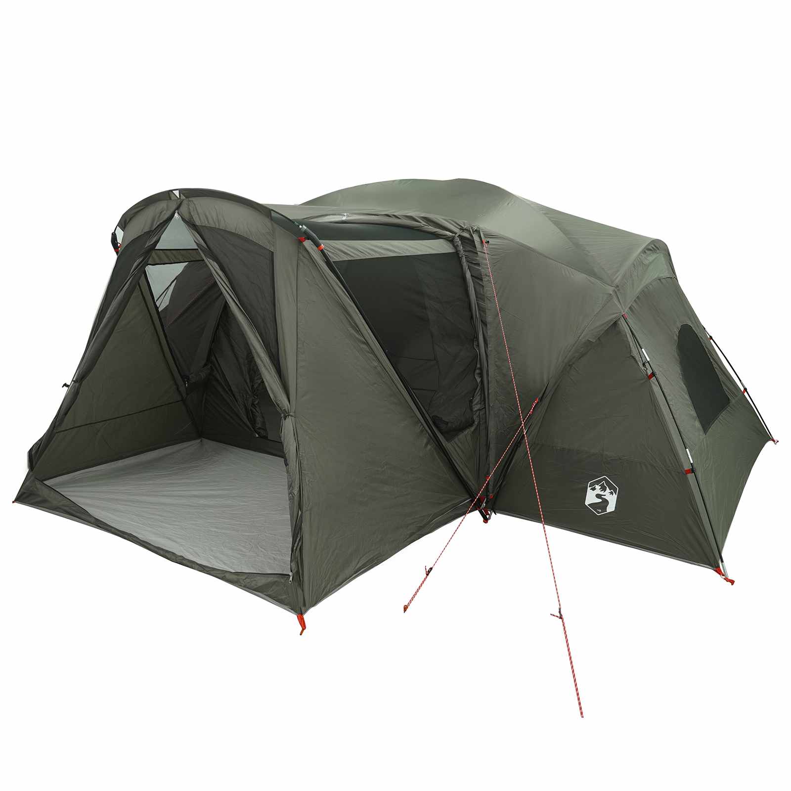 vidaXL Cabin Tent with Rainfly Water-Resistant 10-Person Army Green