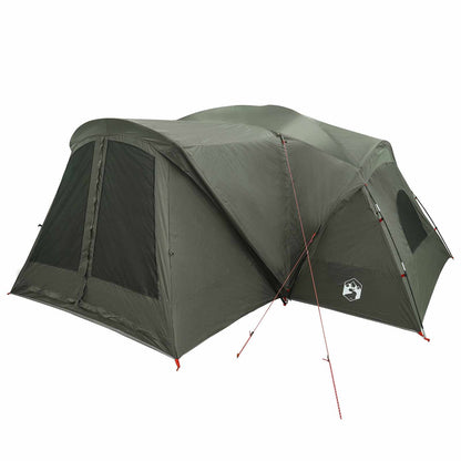 vidaXL Cabin Tent with Rainfly Water-Resistant 10-Person Army Green