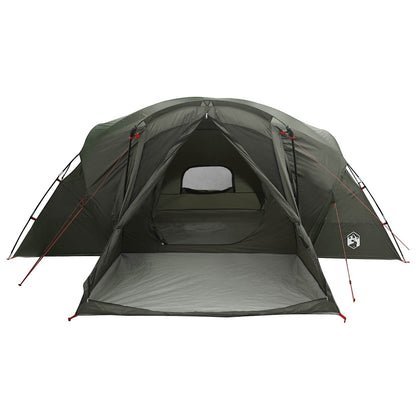 vidaXL Cabin Tent with Rainfly Water-Resistant 10-Person Army Green