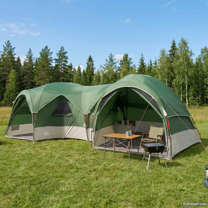 vidaXL Family Tent with Rainfly Water-resistant 5-Person Green