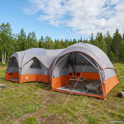 vidaXL Family Tent with Rainfly Water-resistant 5-Person - Grey
