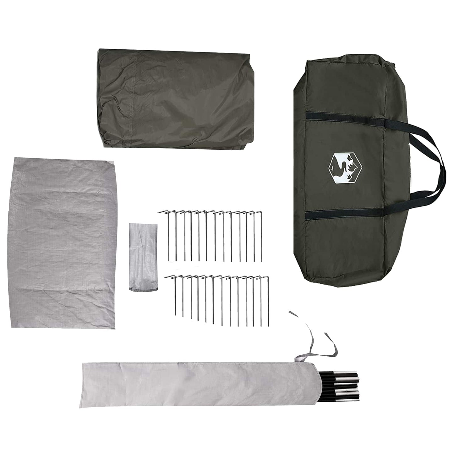 vidaXL Family Tent with Rainfly Water-resistant 5-Person Army Green