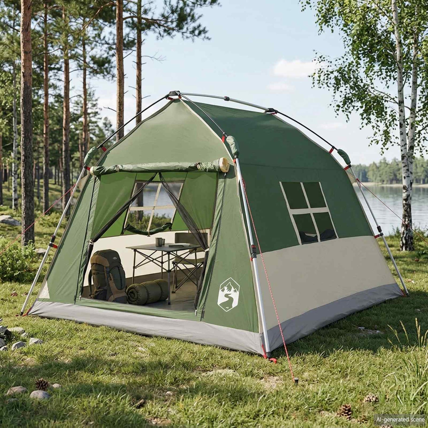 vidaXL Instant Tent Water-resistant 2-Person Green