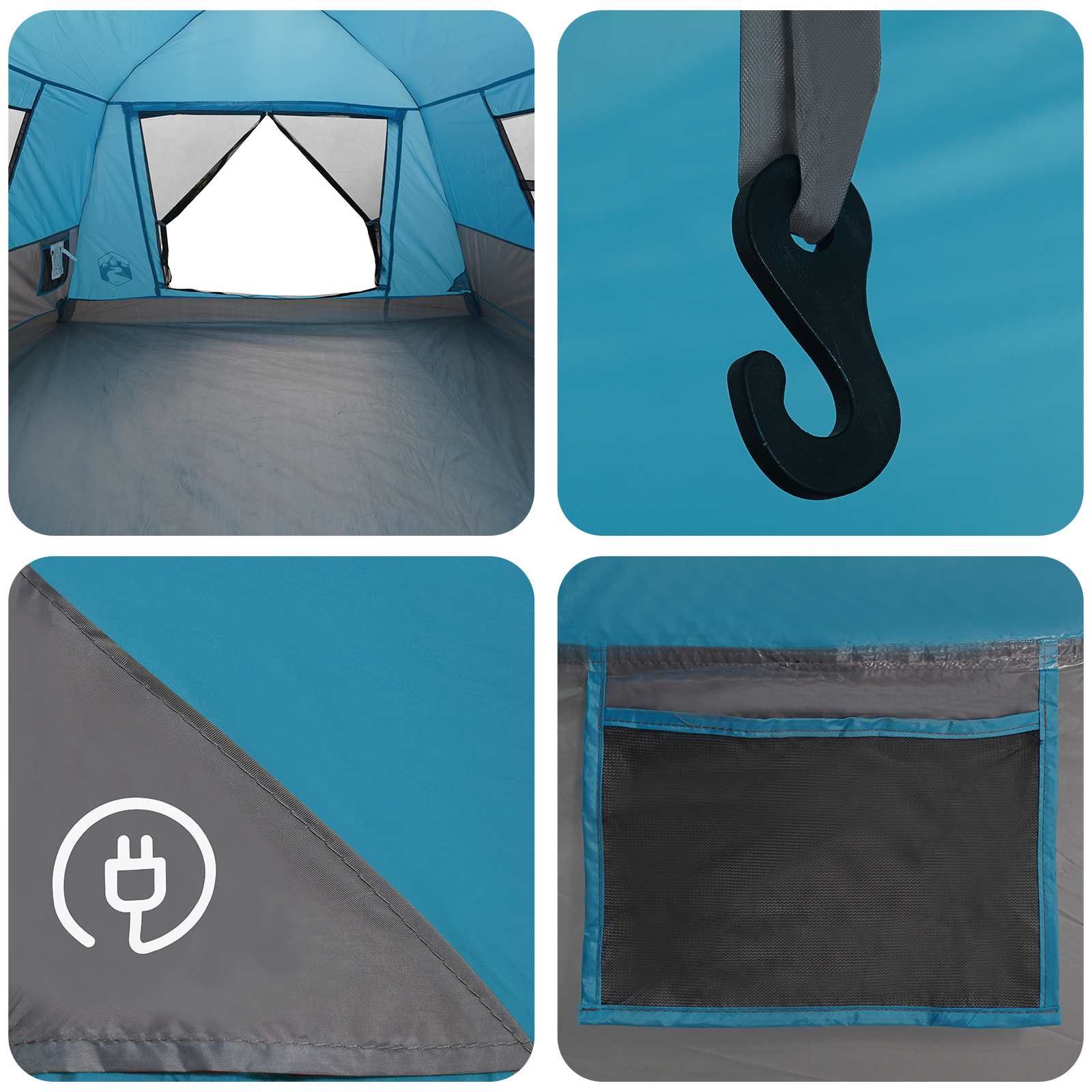 vidaXL Instant Tent Water-resistant 2-Person Blue