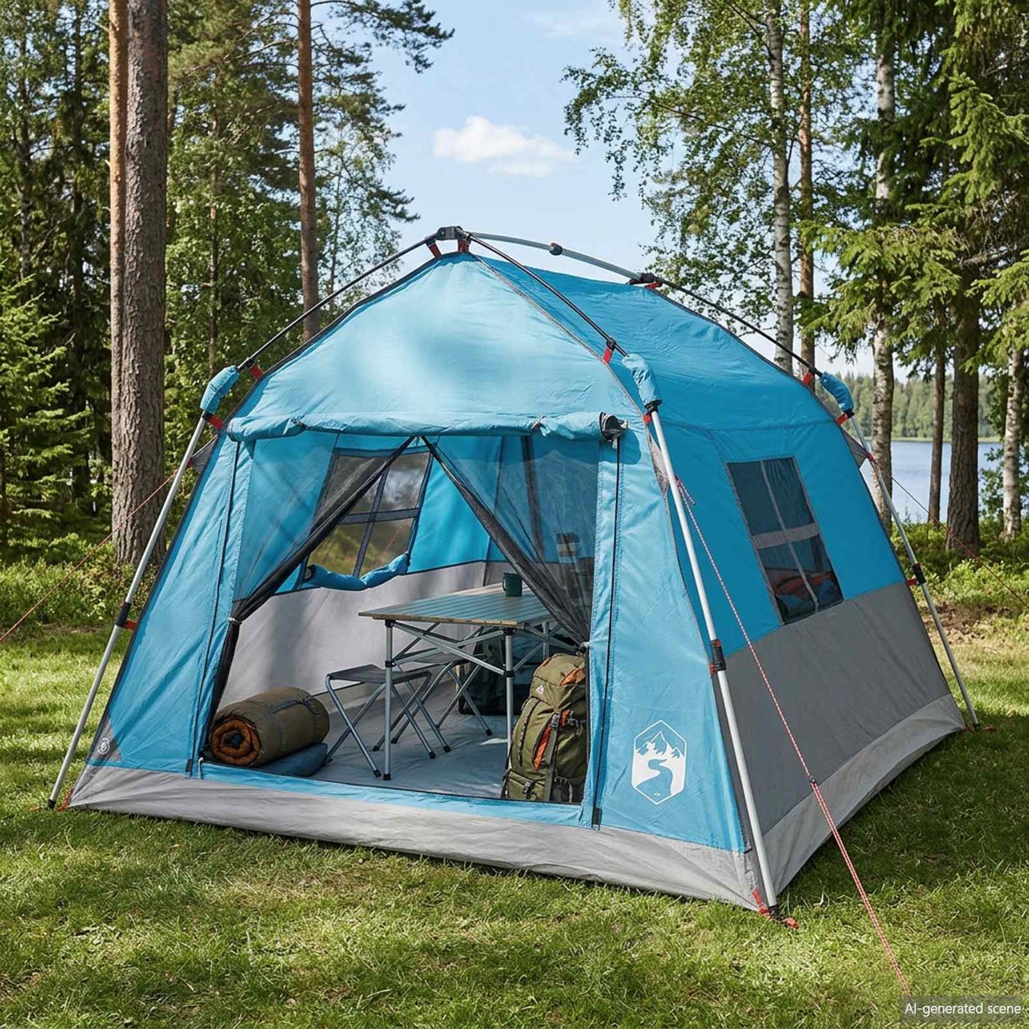 vidaXL Instant Tent Water-resistant 2-Person Blue