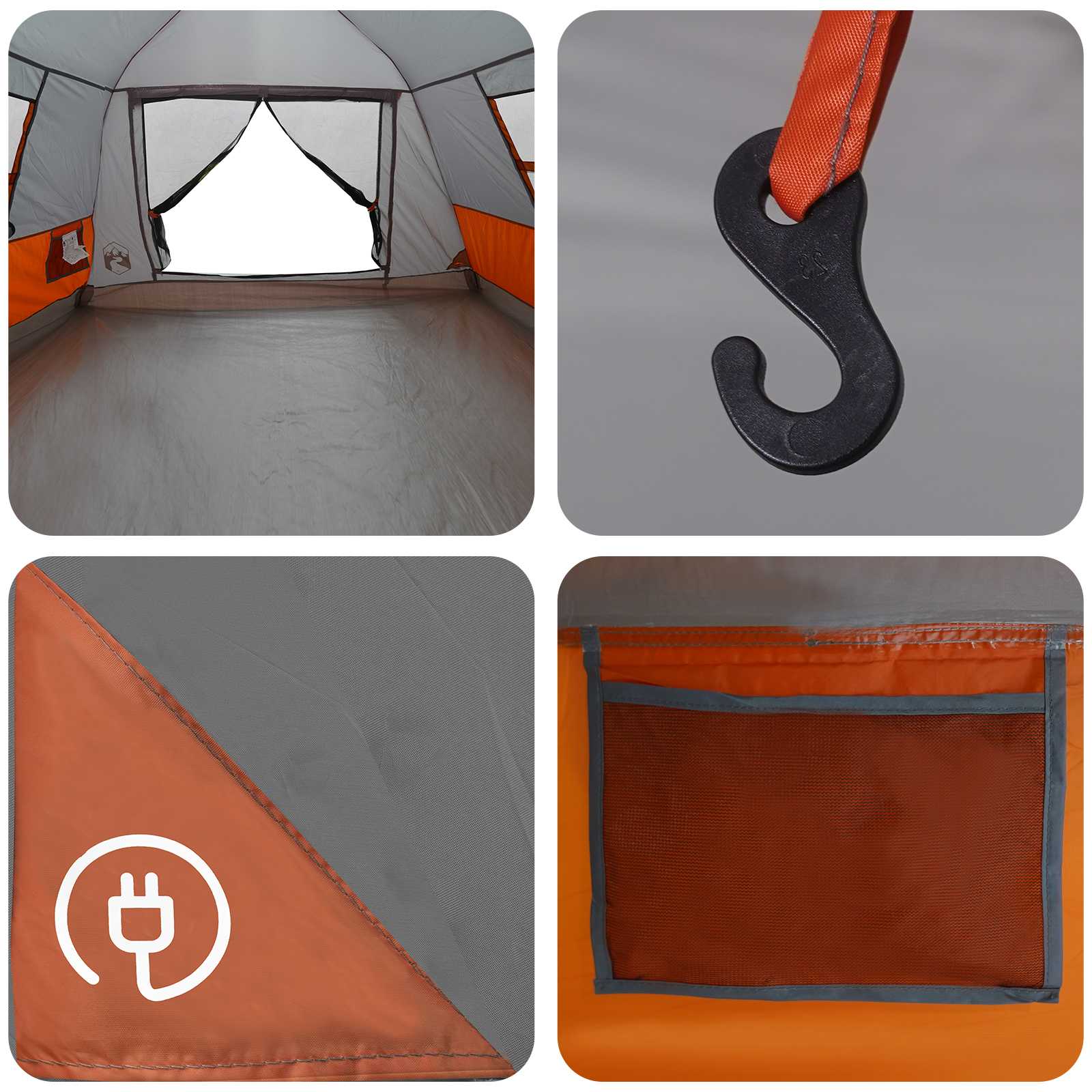 vidaXL Instant Tent Water-resistant 2-Person Grey and Orange