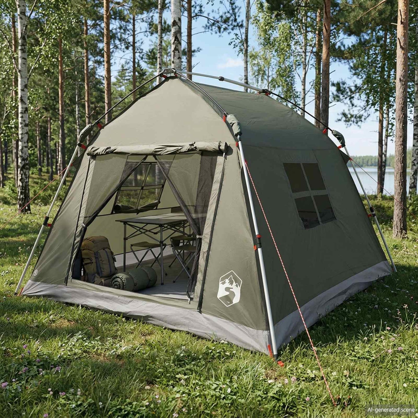 vidaXL Instant Tent Water-resistant 2-Person Army Green