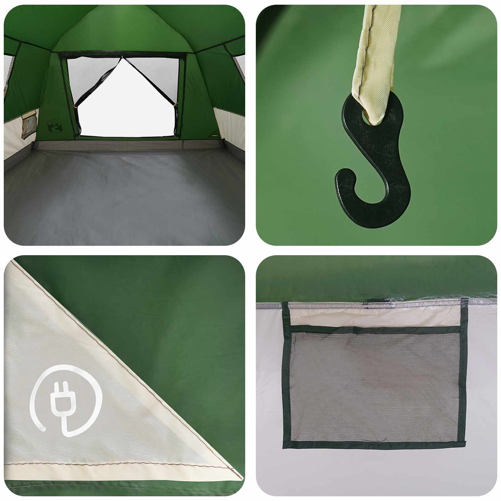 vidaXL Instant Tent Water-resistant 3-Person Green