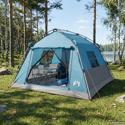 vidaXL Instant Tent Water-resistant 3-Person Blue