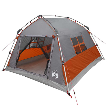 vidaXL Instant Tent Water-resistant 3-Person Grey and Orange