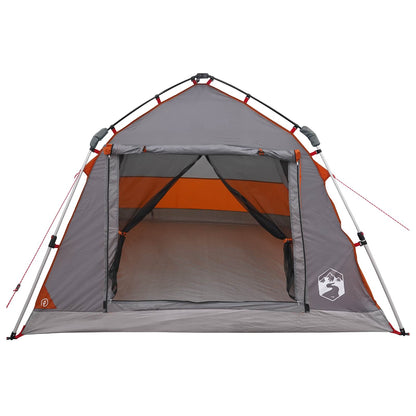 vidaXL Instant Tent Water-resistant 3-Person Grey and Orange