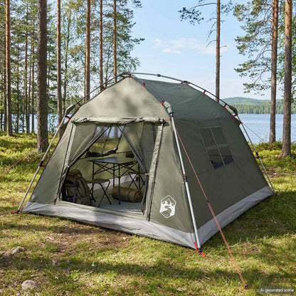 vidaXL Instant Tent Water-resistant 3-Person Army Green