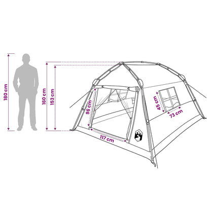 vidaXL Instant Tent Water-resistant 3-Person Army Green