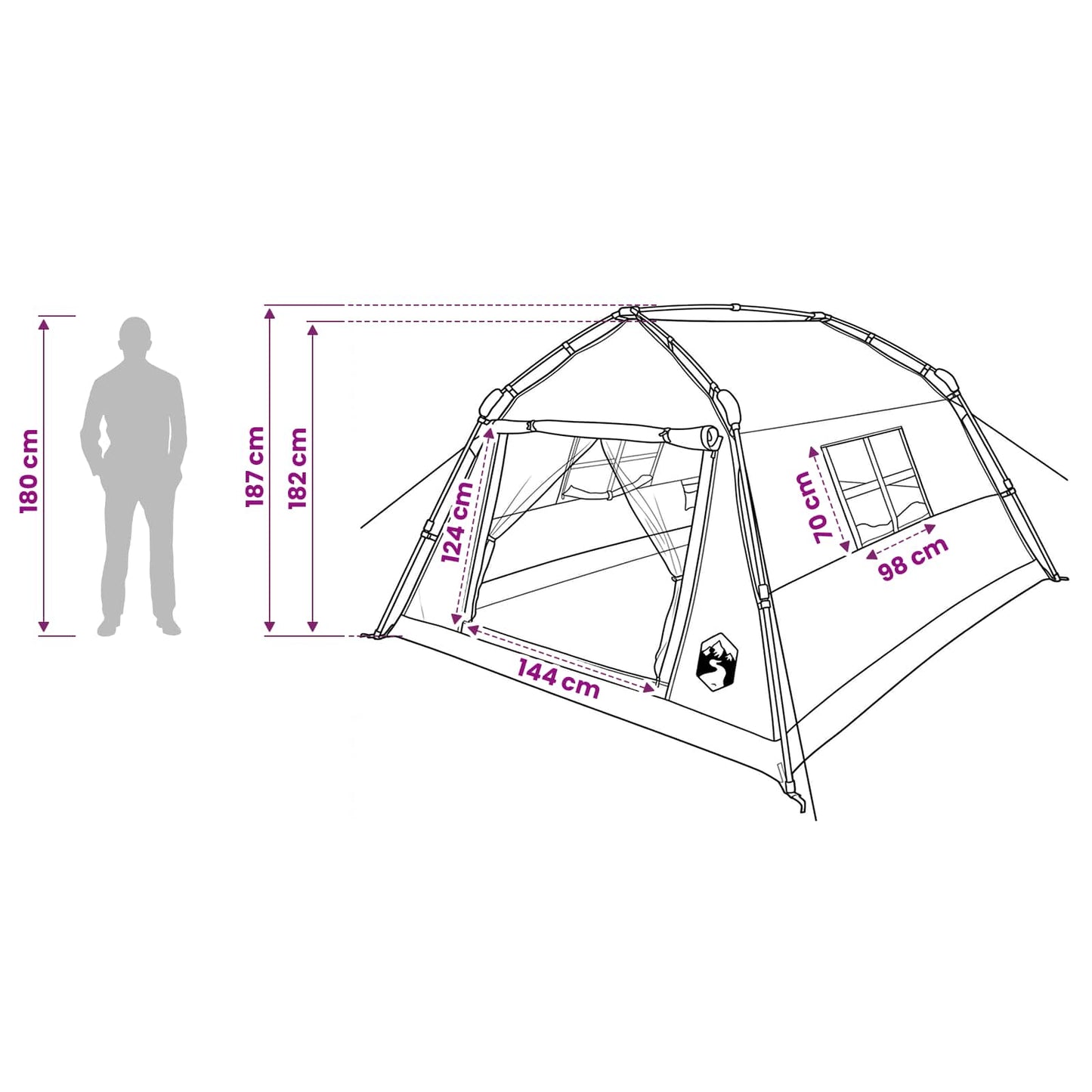 vidaXL Instant Tent Water-resistant 4-Person Green