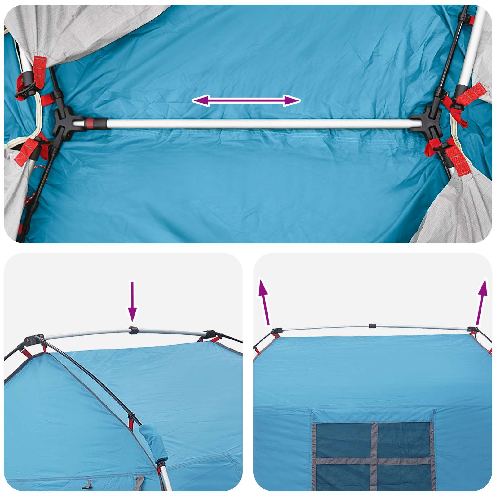 vidaXL Instant Tent Water-resistant 4-Person Blue