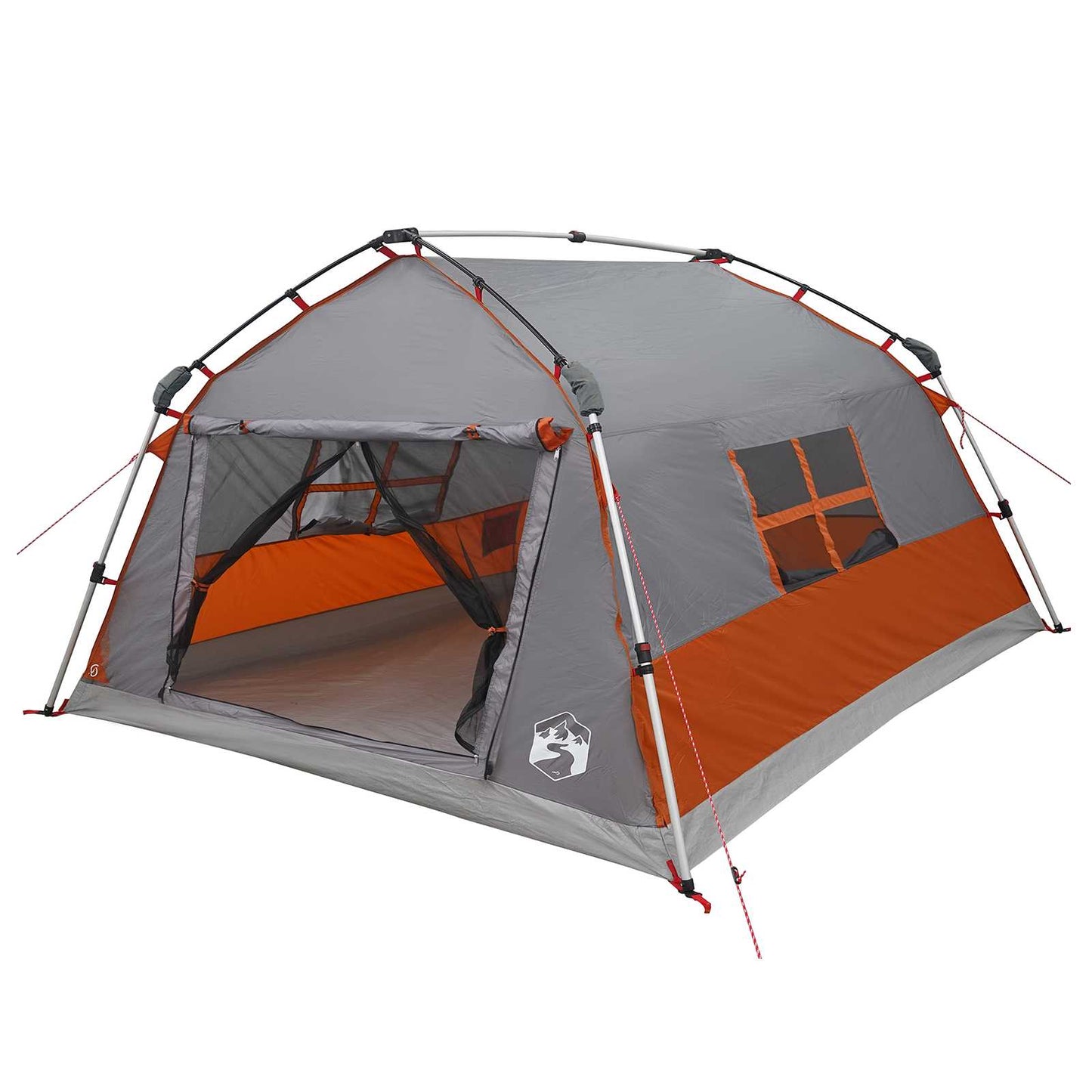 vidaXL Instant Tent Water-resistant 4-Person Grey and Orange