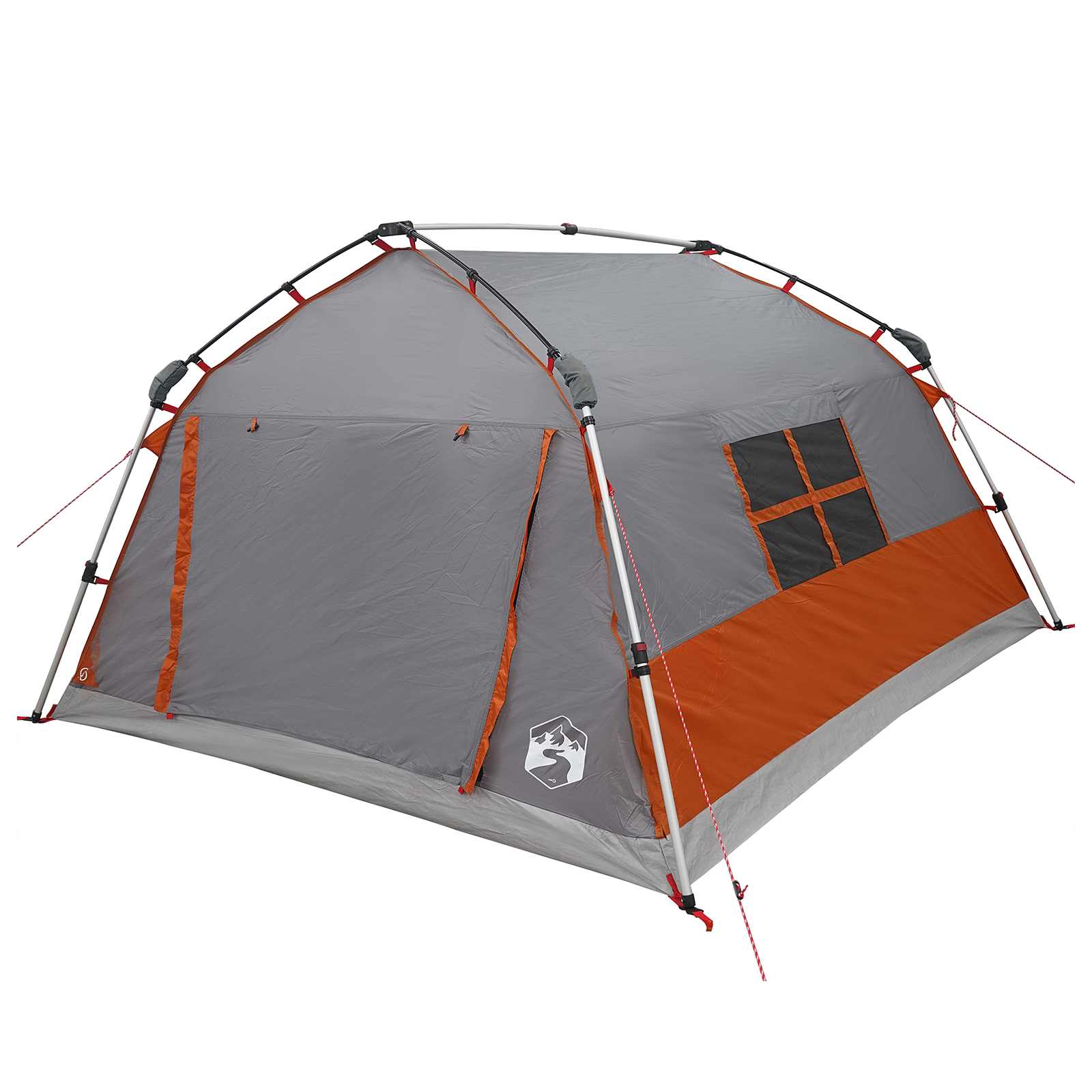 vidaXL Instant Tent Water-resistant 4-Person Grey and Orange