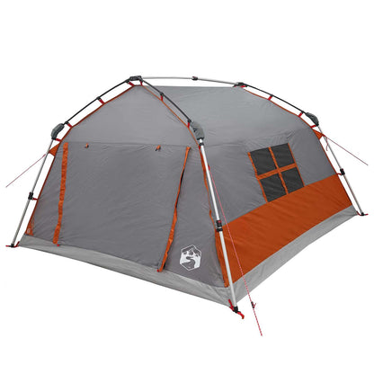 vidaXL Instant Tent Water-resistant 4-Person Grey and Orange