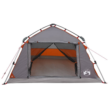 vidaXL Instant Tent Water-resistant 4-Person Grey and Orange